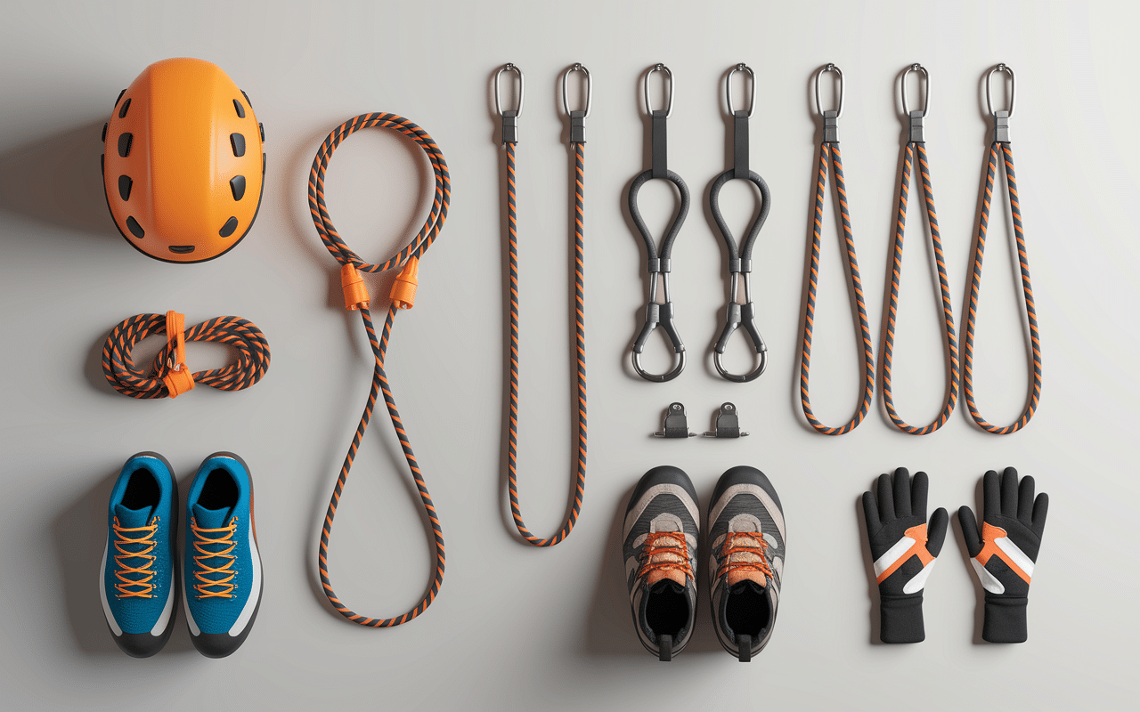 équipement via ferrata lantosque casque harnais longes gants