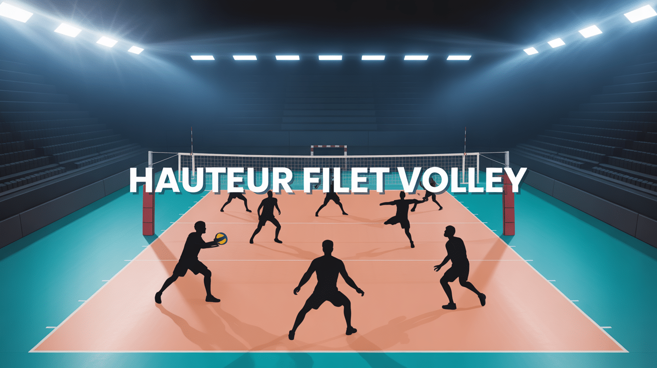 Vue d'ensemble du terrain avec filet au centre