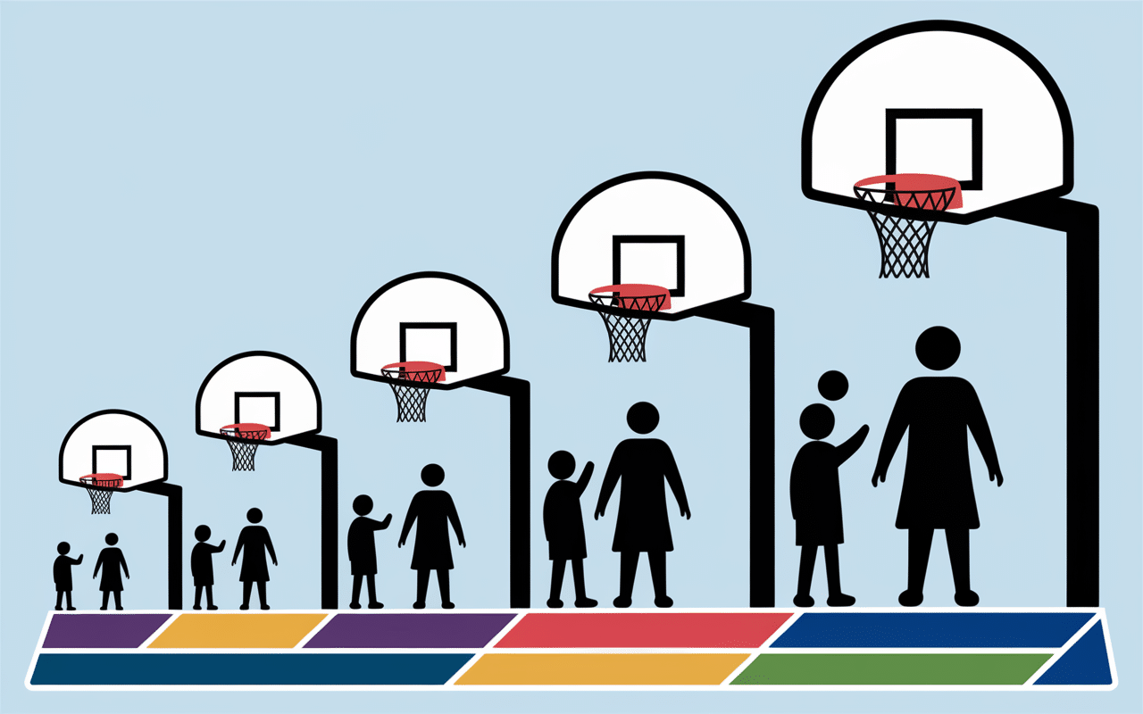 Paniers basket alignés différentes tailles