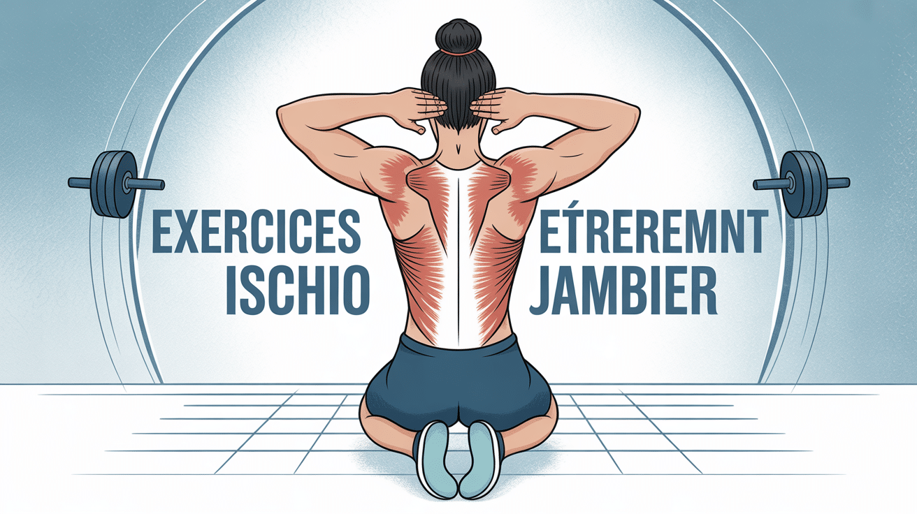 Exercice ischio jambier étirement stylisé