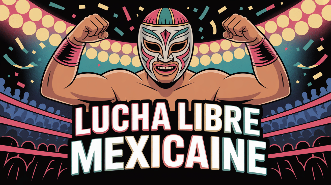 Lutteur masque aztèque doré argenté