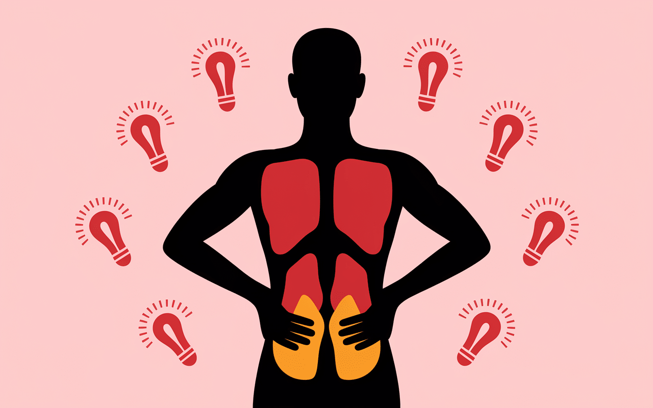 Douleur pilates zones rouges