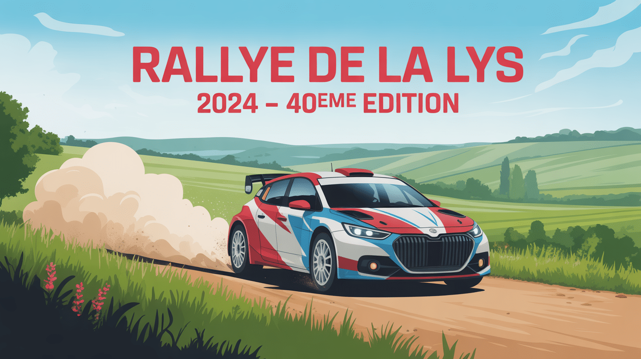 Illustration voiture rallye de la Lys 2024 route campagne