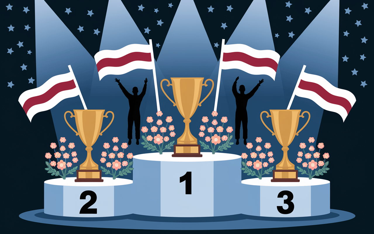 Podium cérémonie rallye de la Lys 2024 trois marches