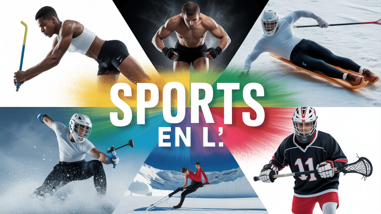 Collage dynamiques de sports en L