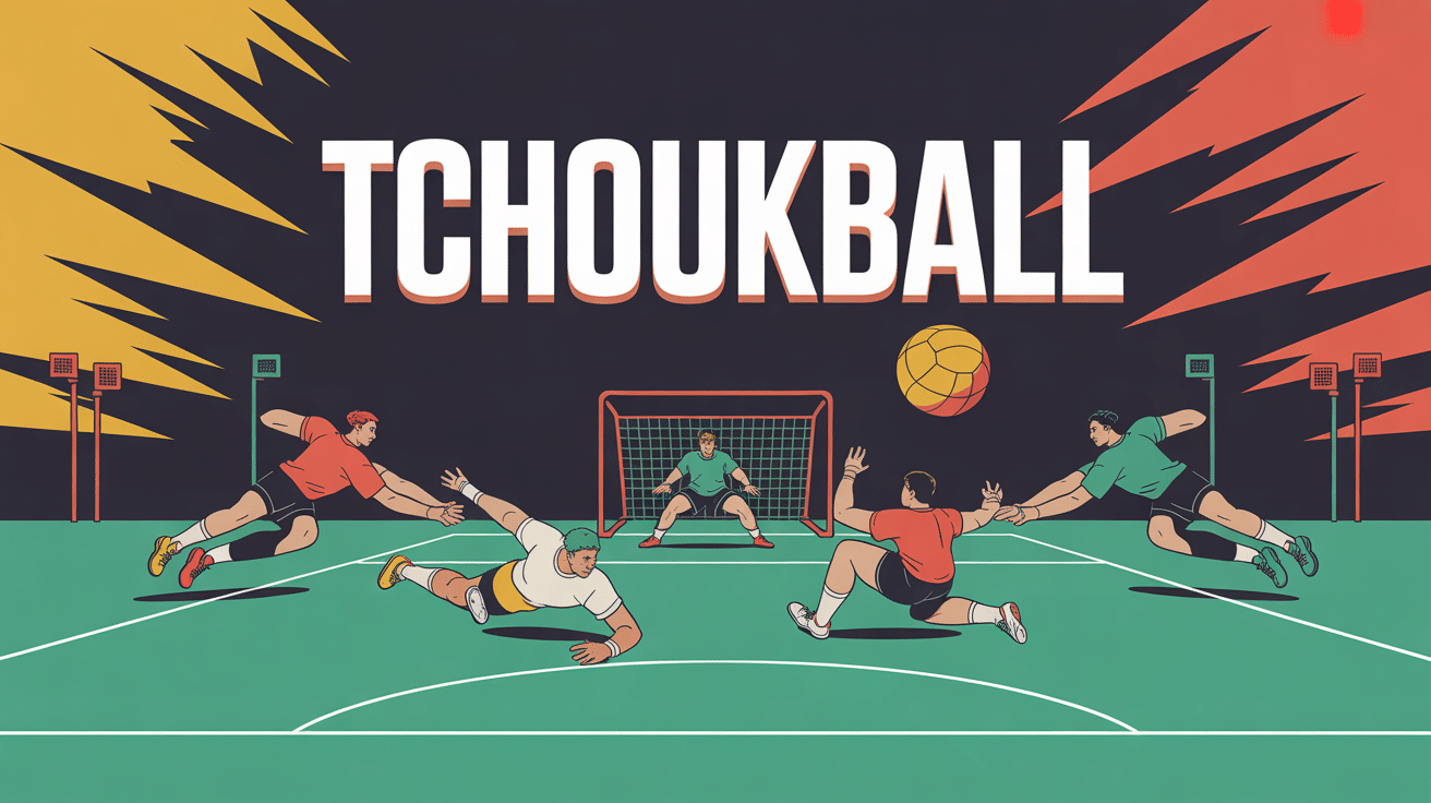 Scène de tchoukball en action