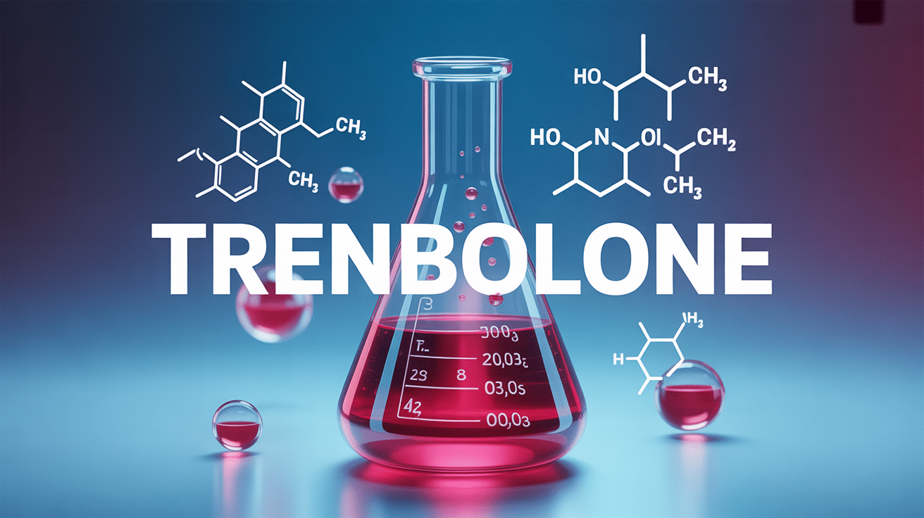 Illustration moderne de trenbolone en laboratoire