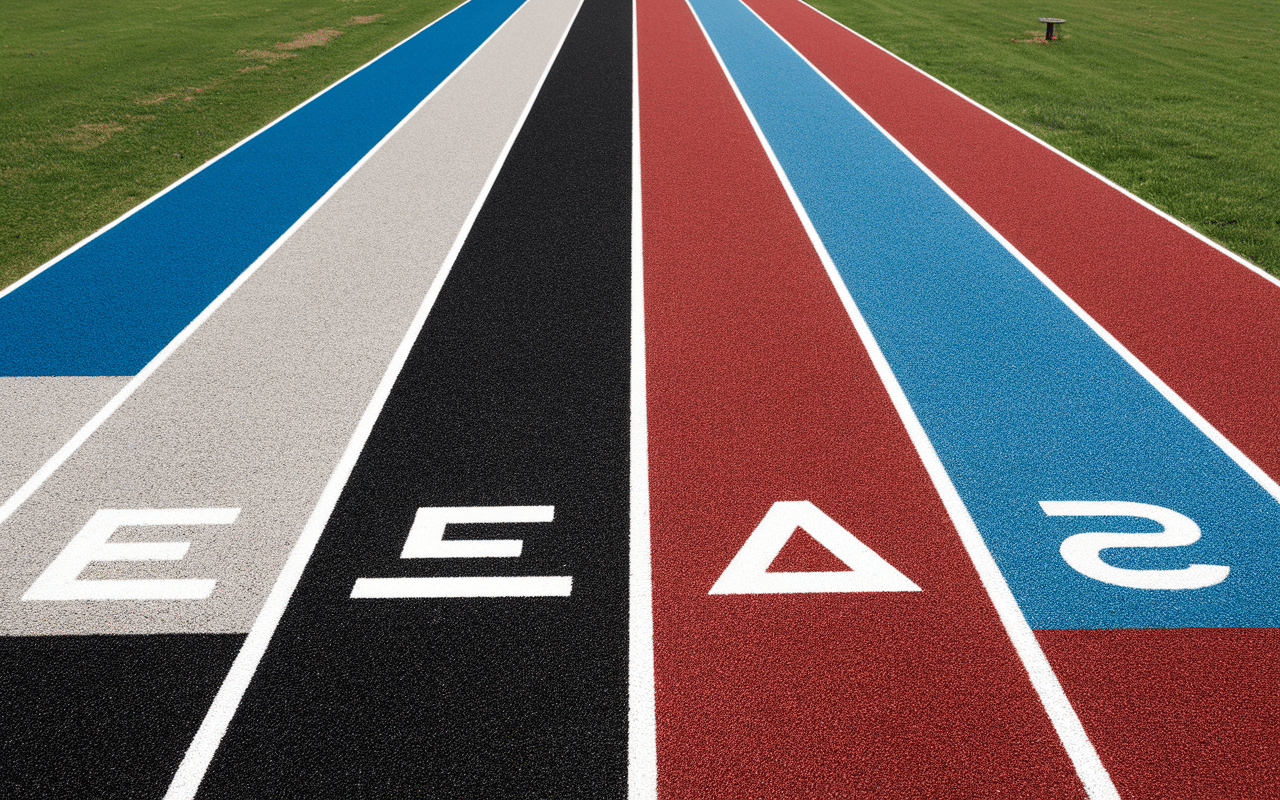 Coupe transversale matériaux piste athlétisme