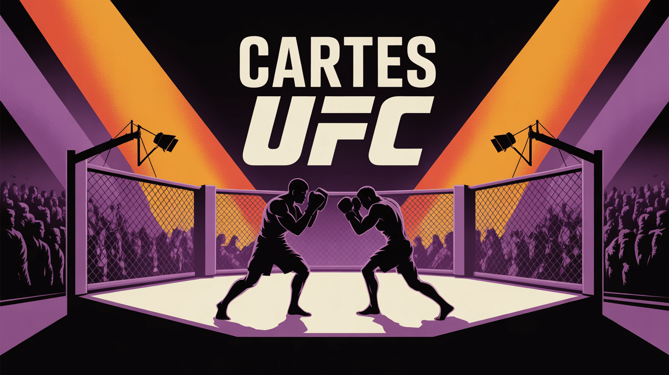 Octogone UFC carte silhouettes combattants