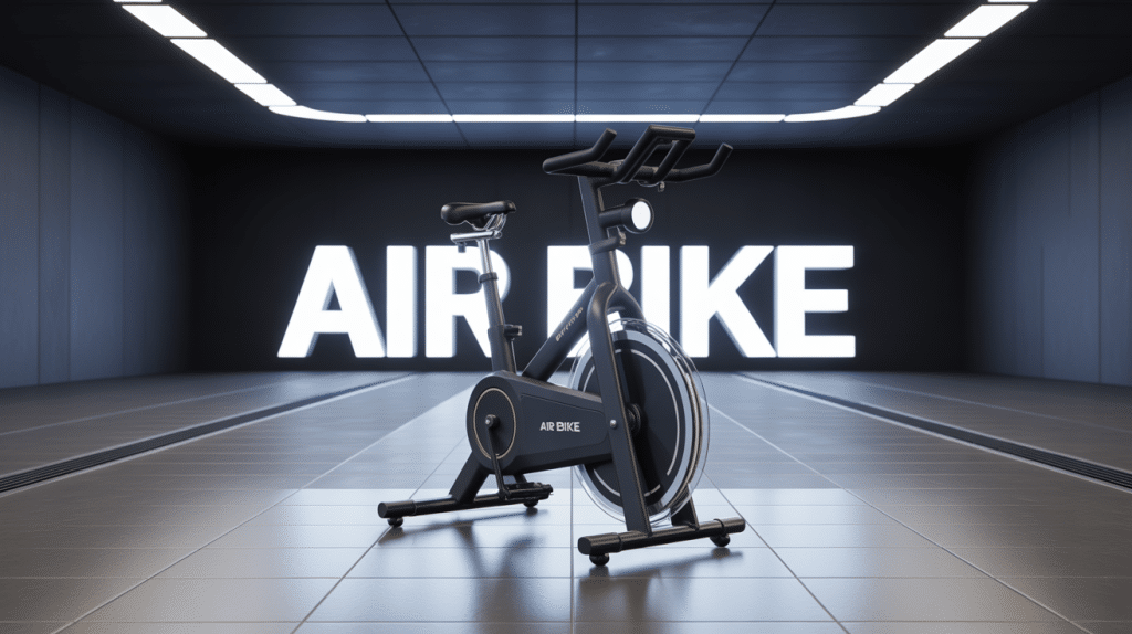 Air bike dans salle de sport avec roue à air