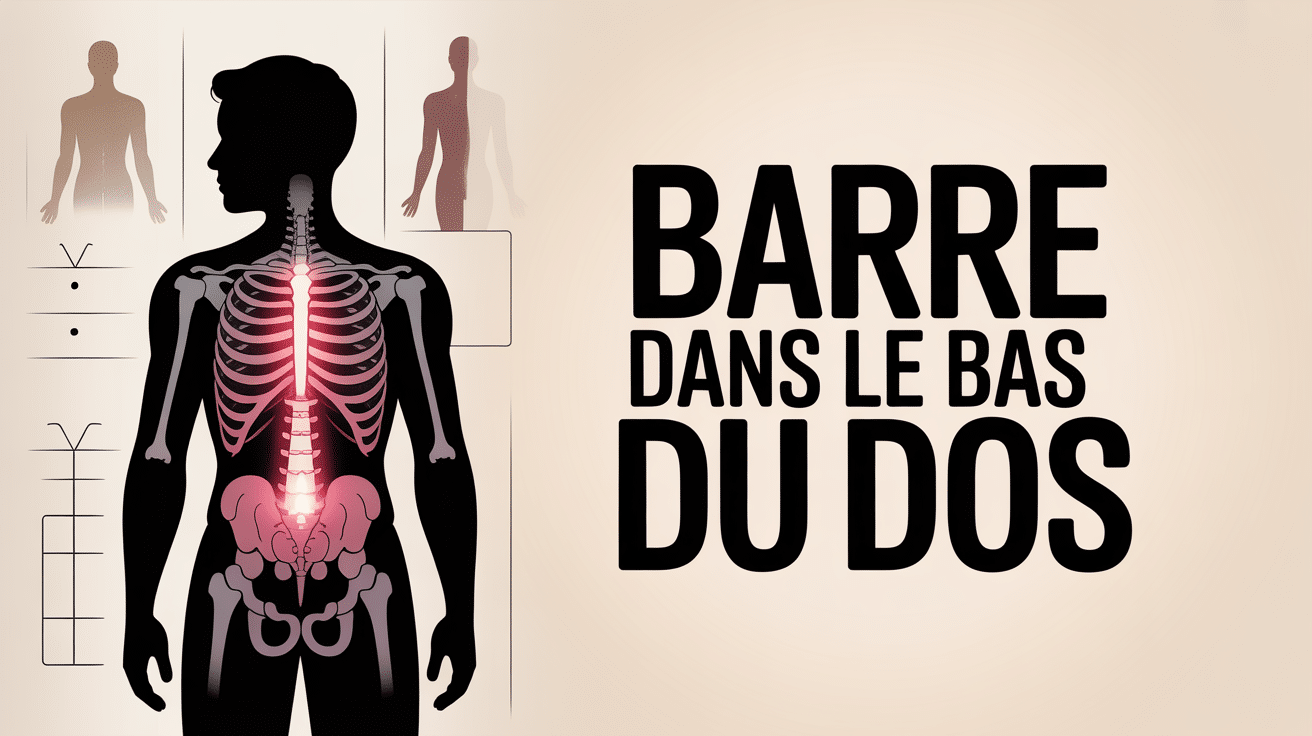 Bar dans le bas du dos zone lombaire douleur illustration