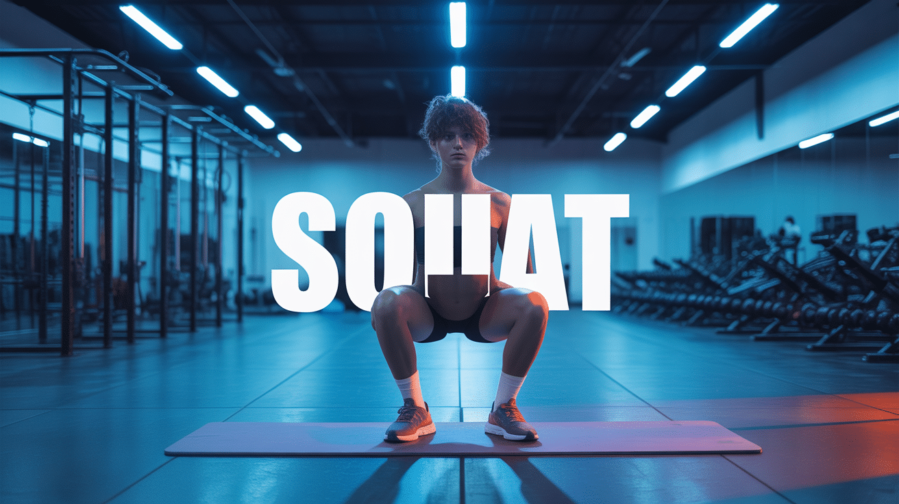 Silhouette position squat parfait en salle de sport, comment bien faire des squats