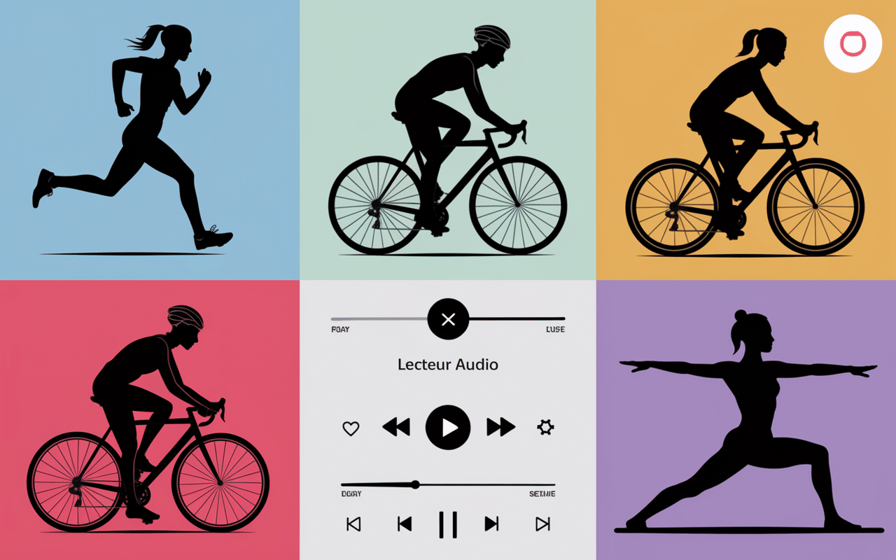 Faire du sport en musique playlist sport silhouettes et notes