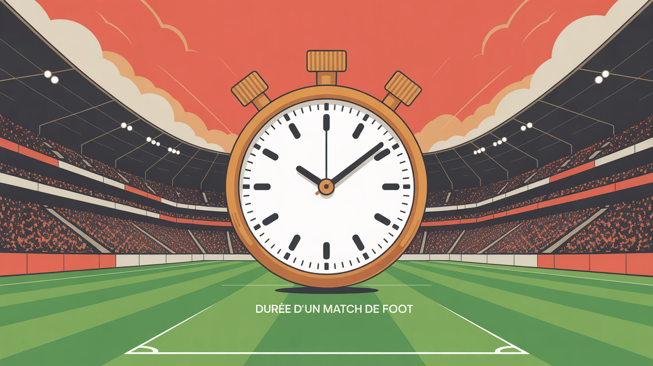 combien de temps dure un match de foot image stade et horloge