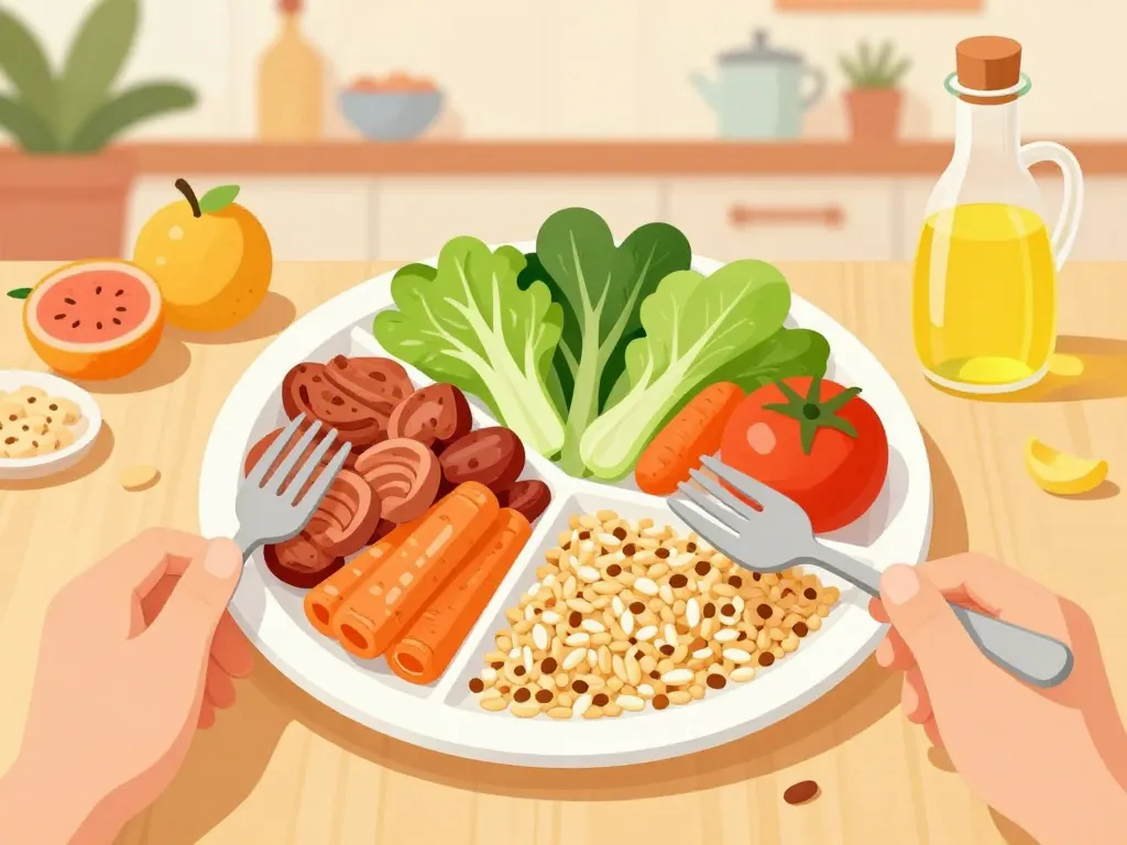illustration comment perdre du ventre repas sain et équilibré