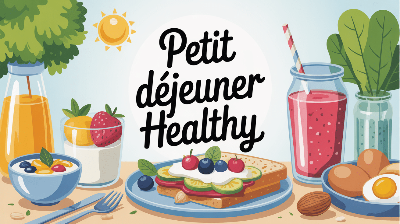 table de petit déjeuner healthy stylisée avec choix sains