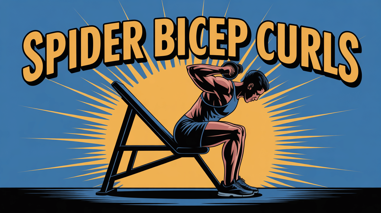 illustration spider bicep curls sur banc incliné