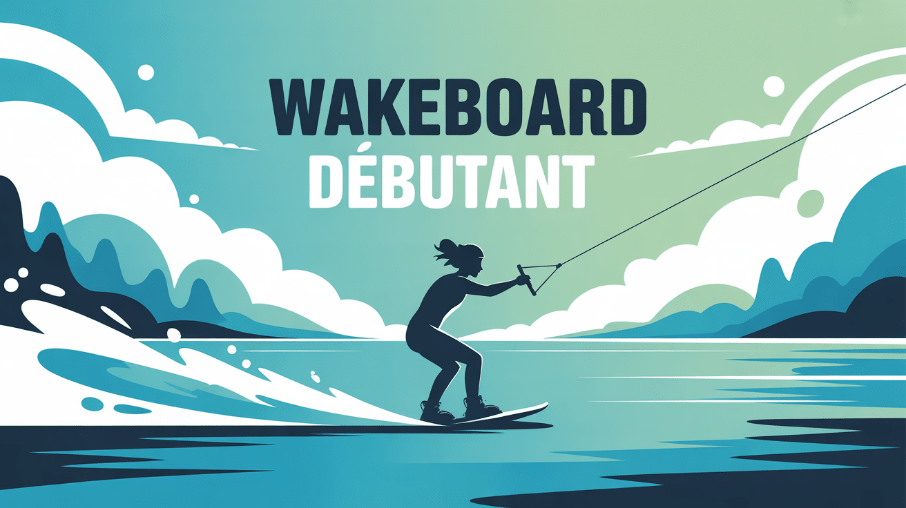illustration wakeboard débutant stylisée