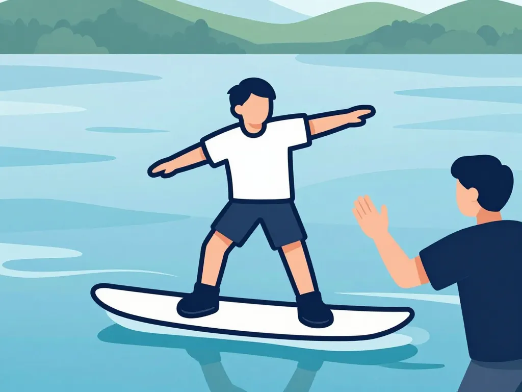 initiation wakeboard sur l'eau posture