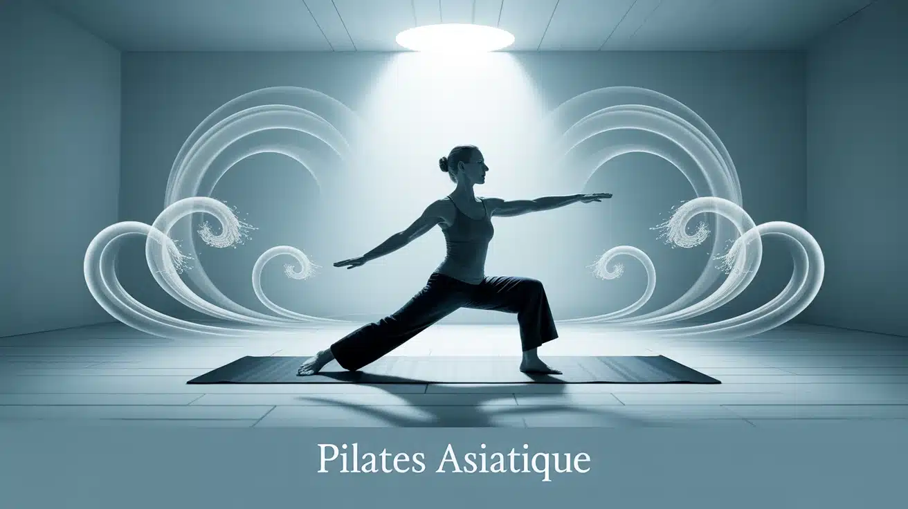 Femme mature pilate asiatique intérieur zen