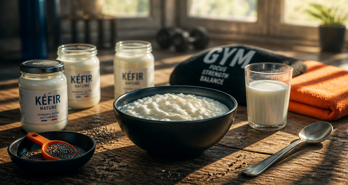 lait fermente et perte de poids, kéfir et yaourt sur table