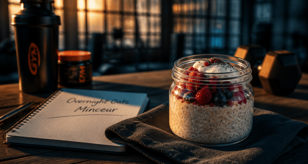 overnight oats perte de poids avec fruits rouges et skyr