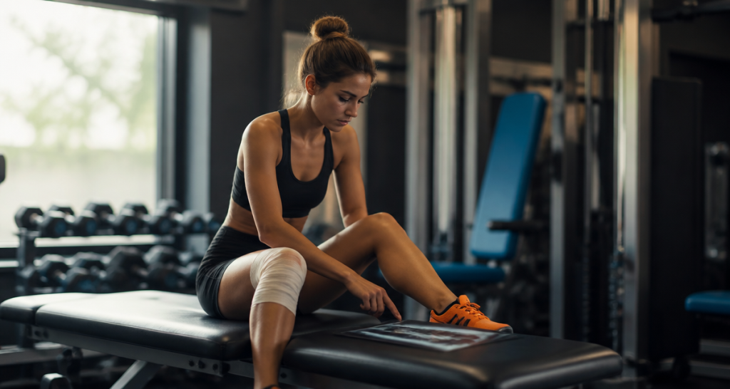 peut on travailler avec une fracture de fatigue femme jambe bandée