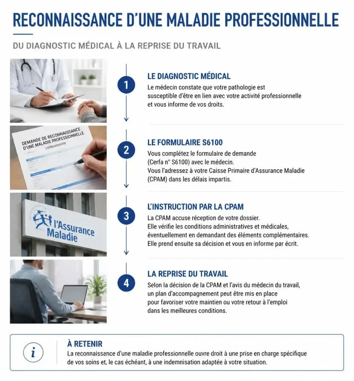 Parcours administratif de reconnaissance d'une tendinopathie du supra-épineux en maladie professionnelle