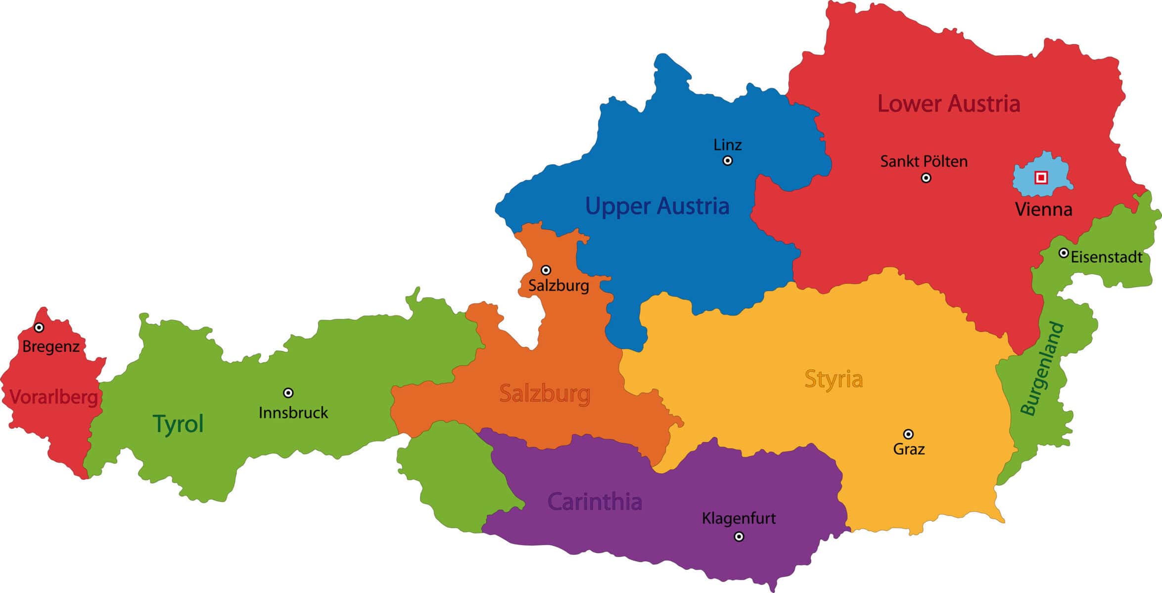 Map of austria