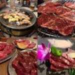 A colorful platter of marbled beef cuts and fresh vegetables ready for yakiniku grilling in Kitami, the top spot for BBQ in Hokkaido.