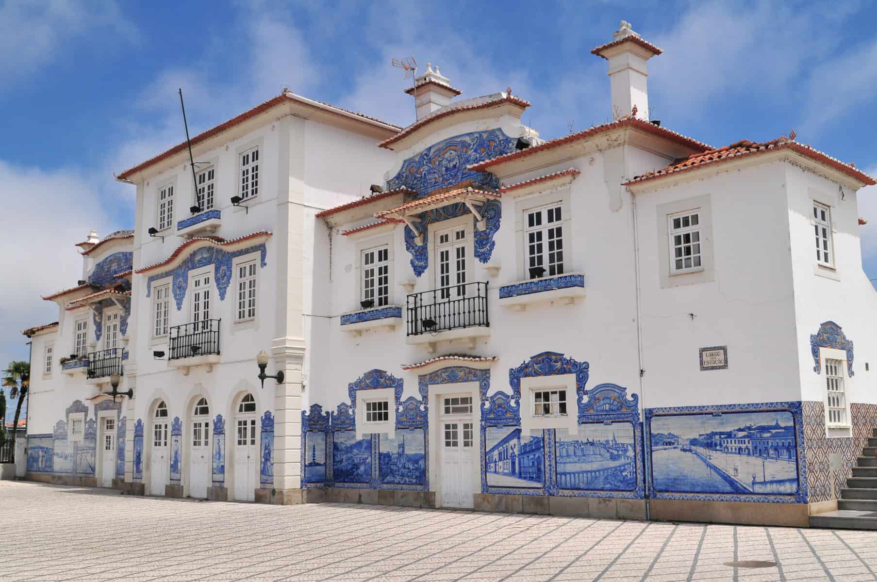 Old train station at Aveiro downtown, (Portugal).