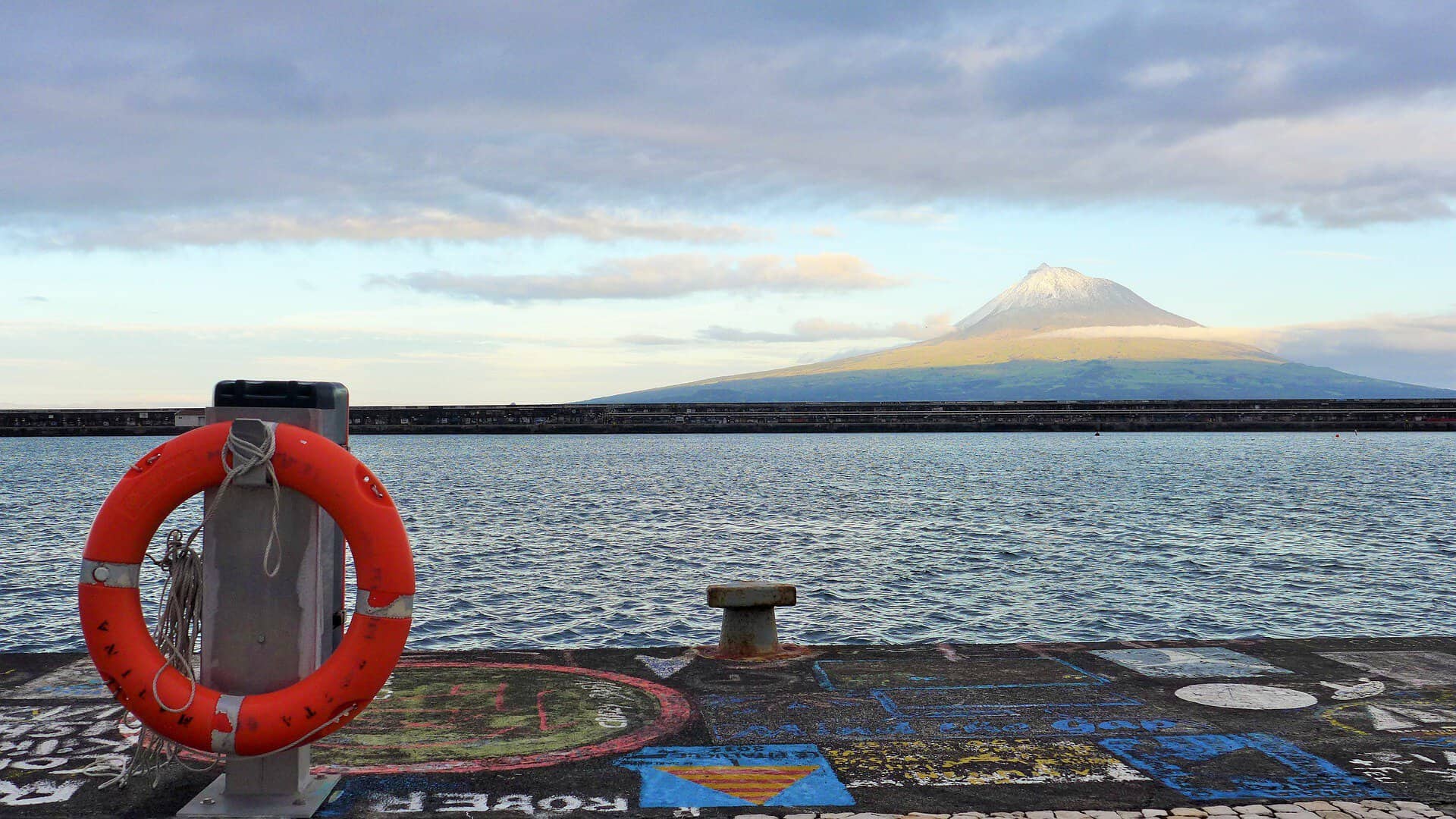 Azores - Portugal - Faial - Horta - Maritime symbols AND MOUNT PICO