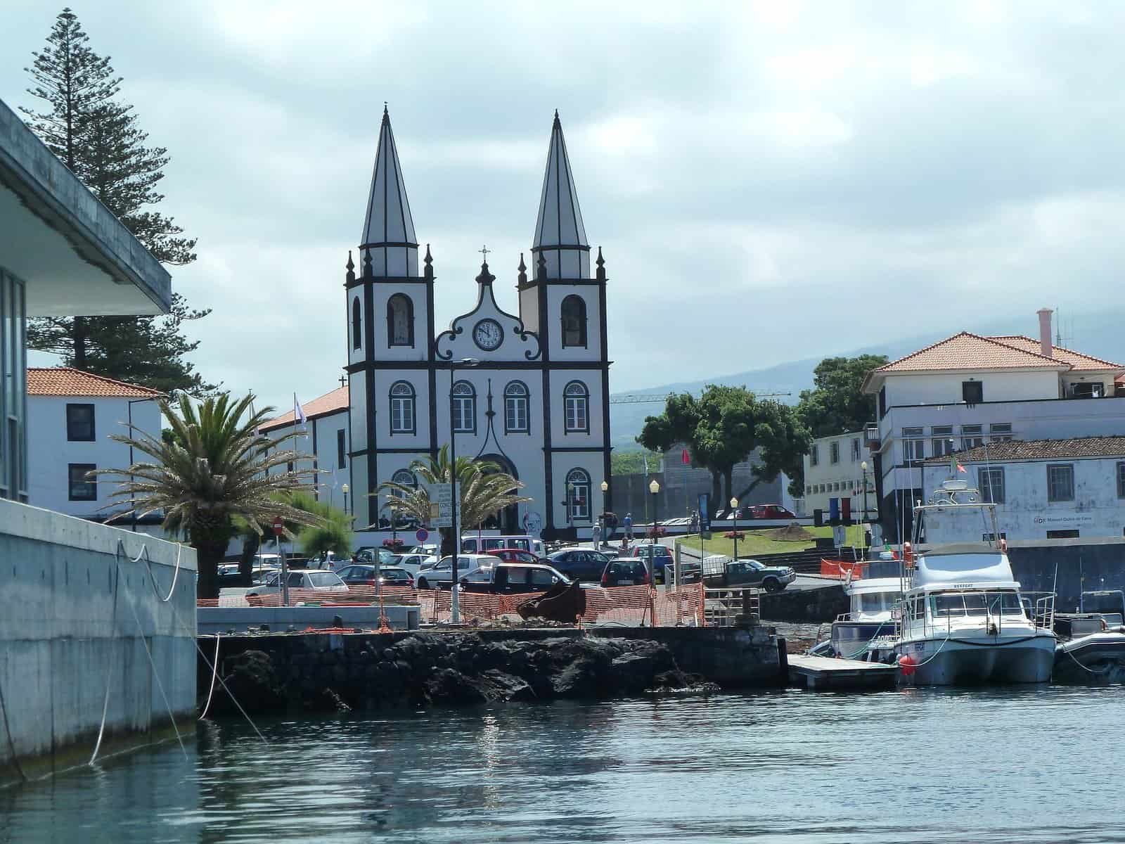 Azores - Portugal - Pico - Madalena port and church