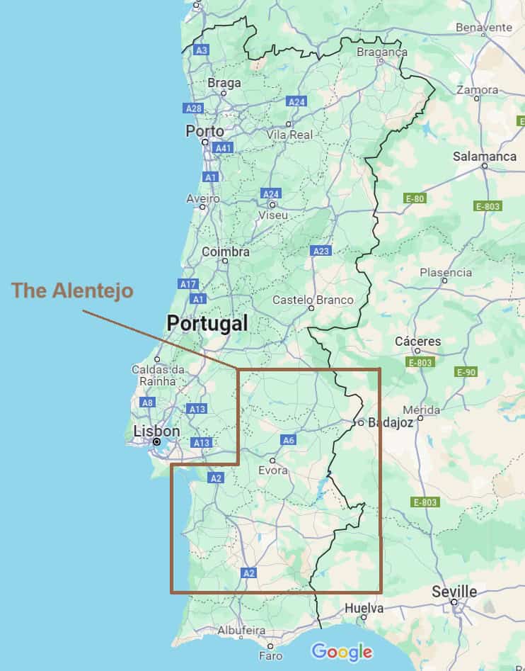 Portugal-Alentejo-Map