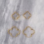 Ohrringe Sterling Silber - Blumencreole Gelb vergoldet