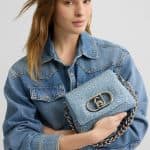 Liu.jo - Kleine Tasche LaPuffy aus Denim mit Strass