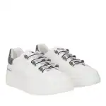 Tosca Blu Sneaker Fenice mit Perlen und Micro-Strass in Weiß-Schwarz