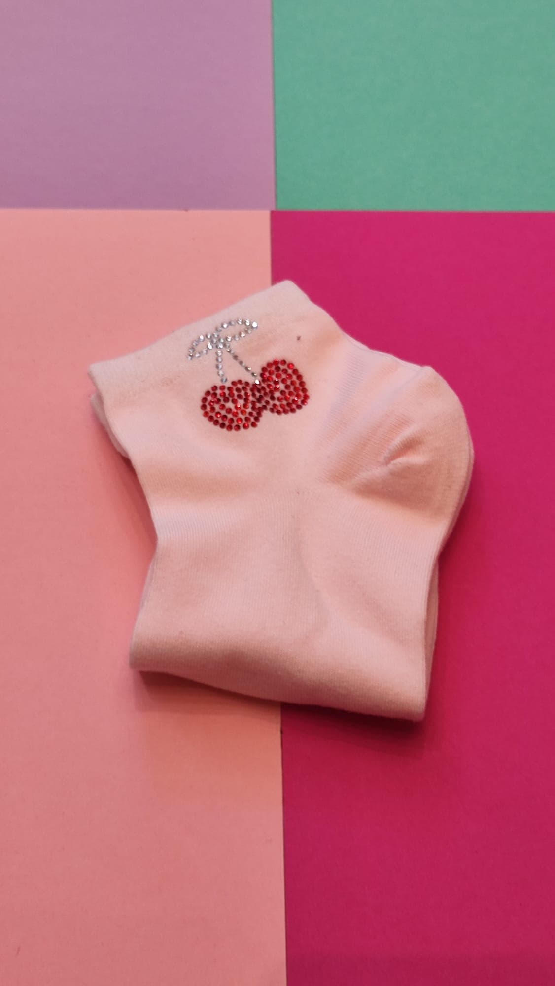 IMG-20250428-WA0000 Sneaker Socken Damen Kirsche Rosa – Bild 1