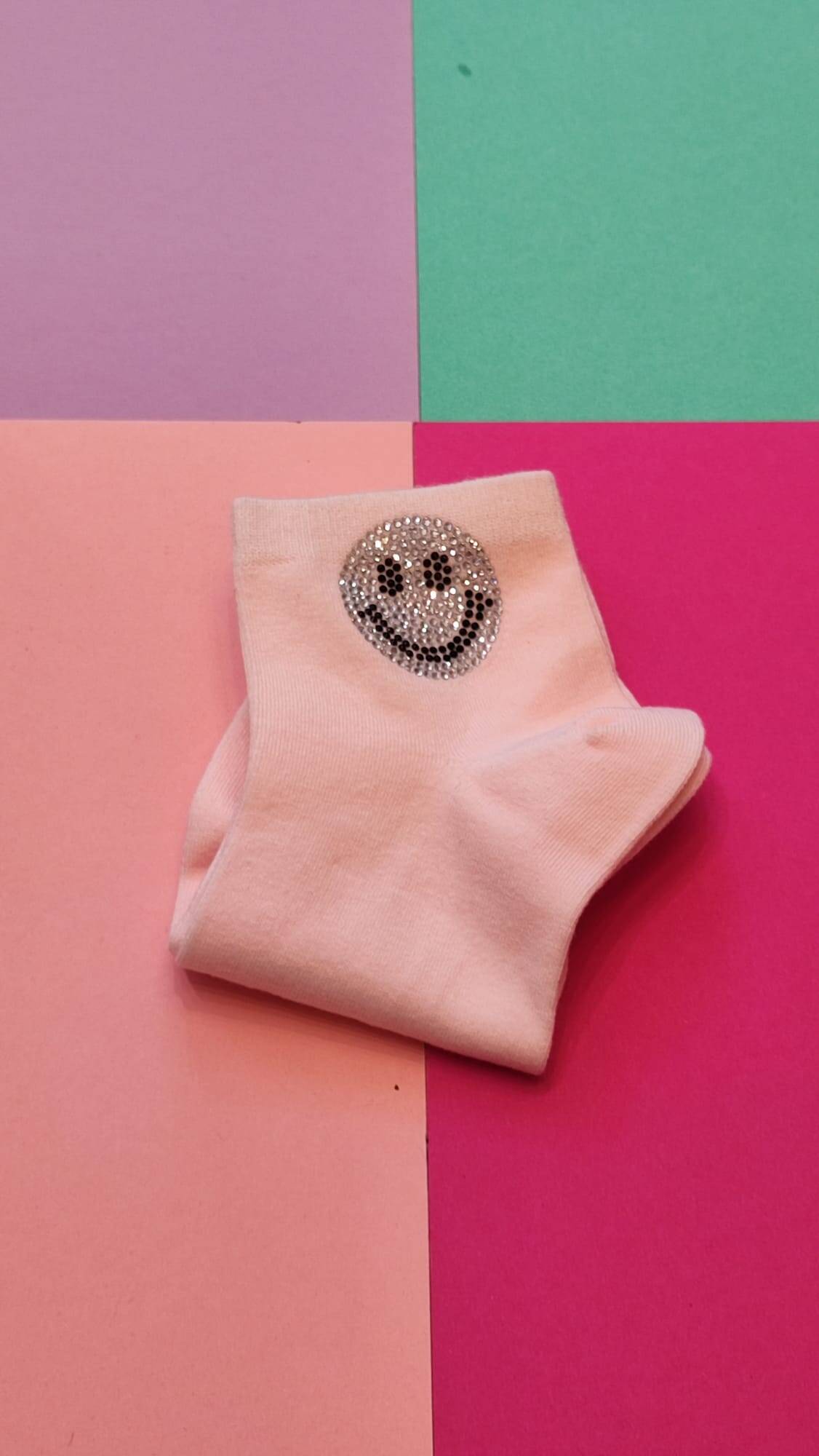 IMG-20250428-WA0003 Sneaker Socken Damen Smiley Rosa – Bild 1
