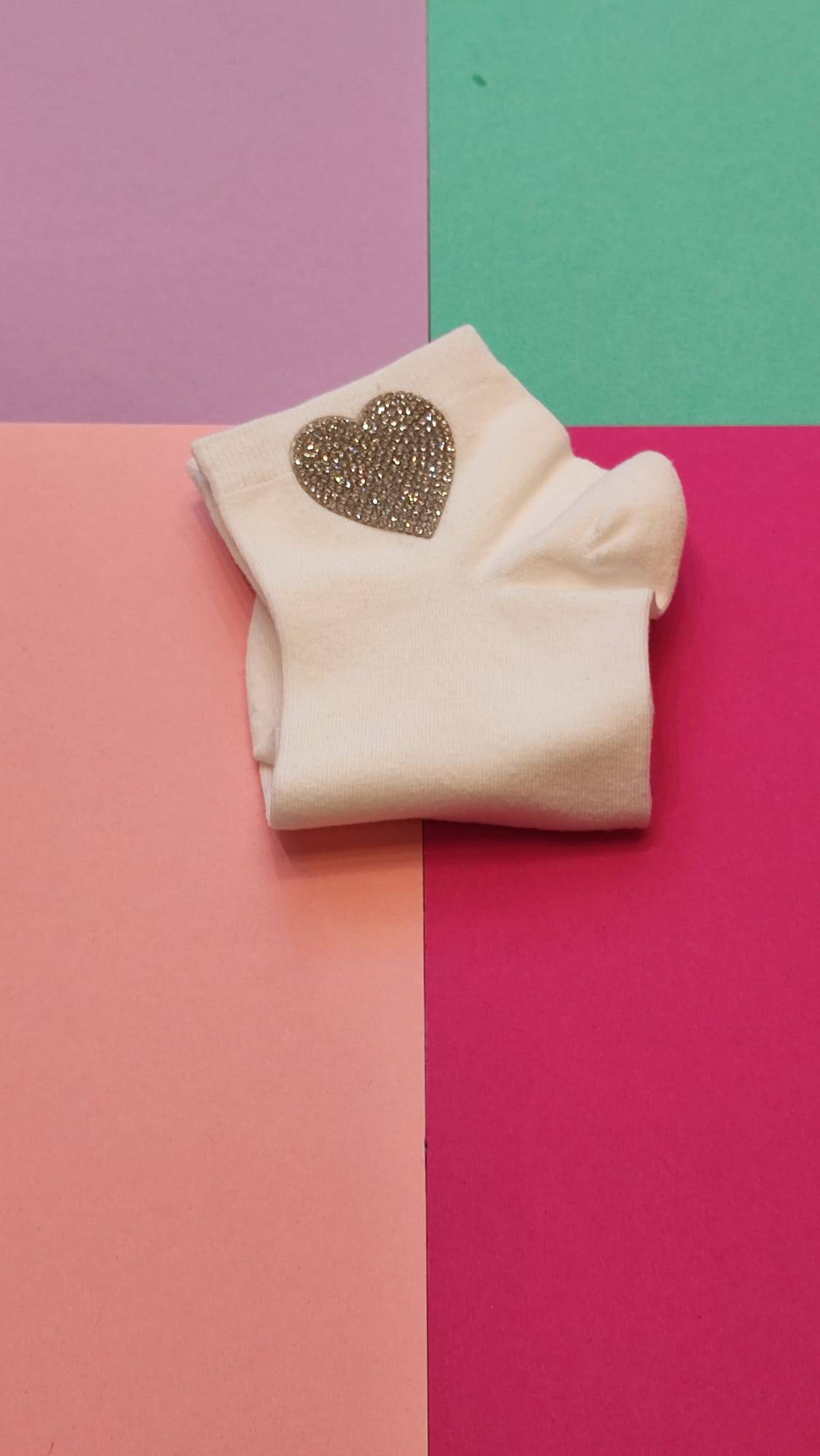 Sneaker Socken Damen Herz weiss – Bild 1