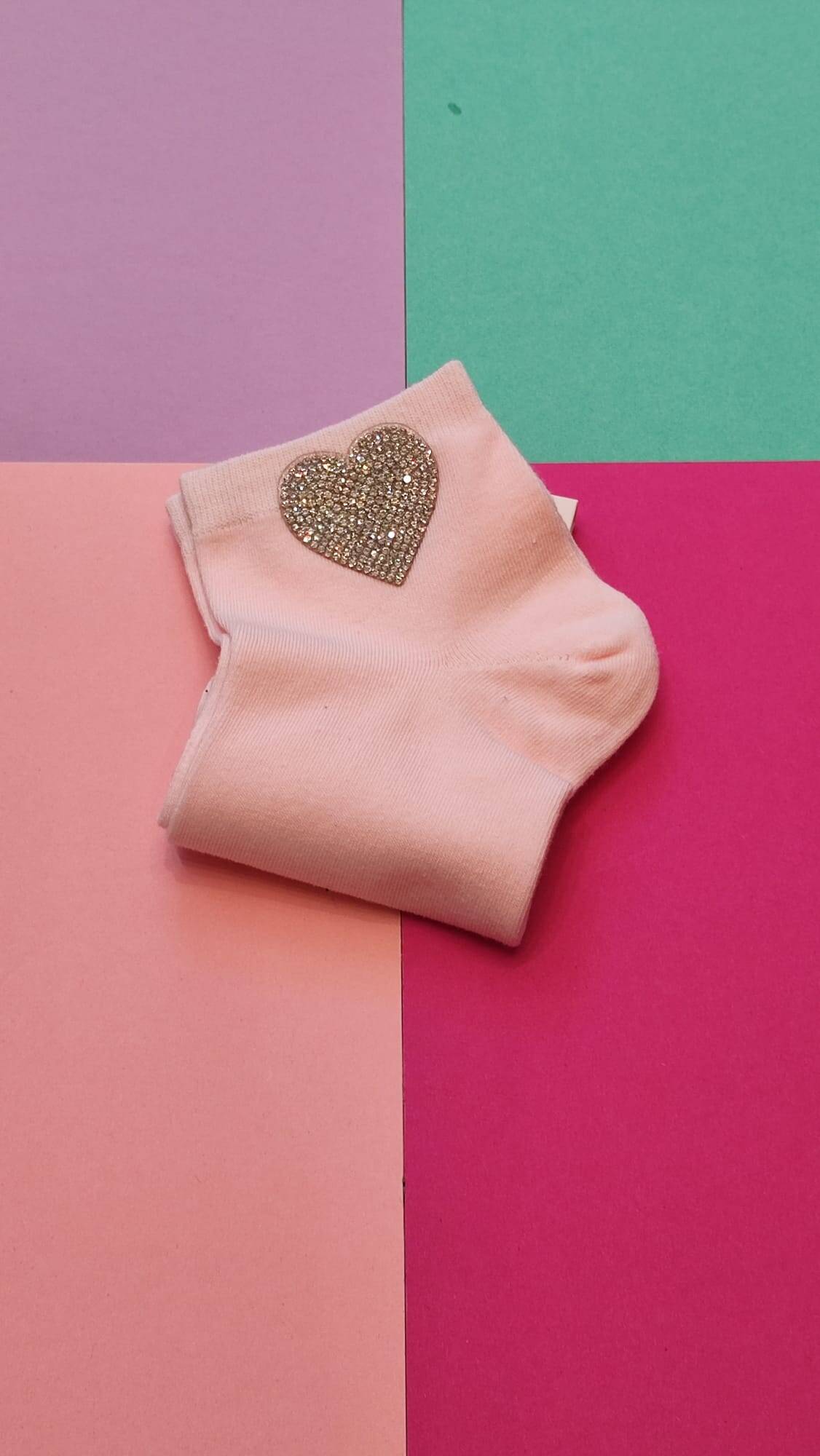 Sneaker Socken Damen Herz rosa – Bild 1