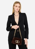 Kleine Tasche LaPuffy aus Samt Dunkelbraun