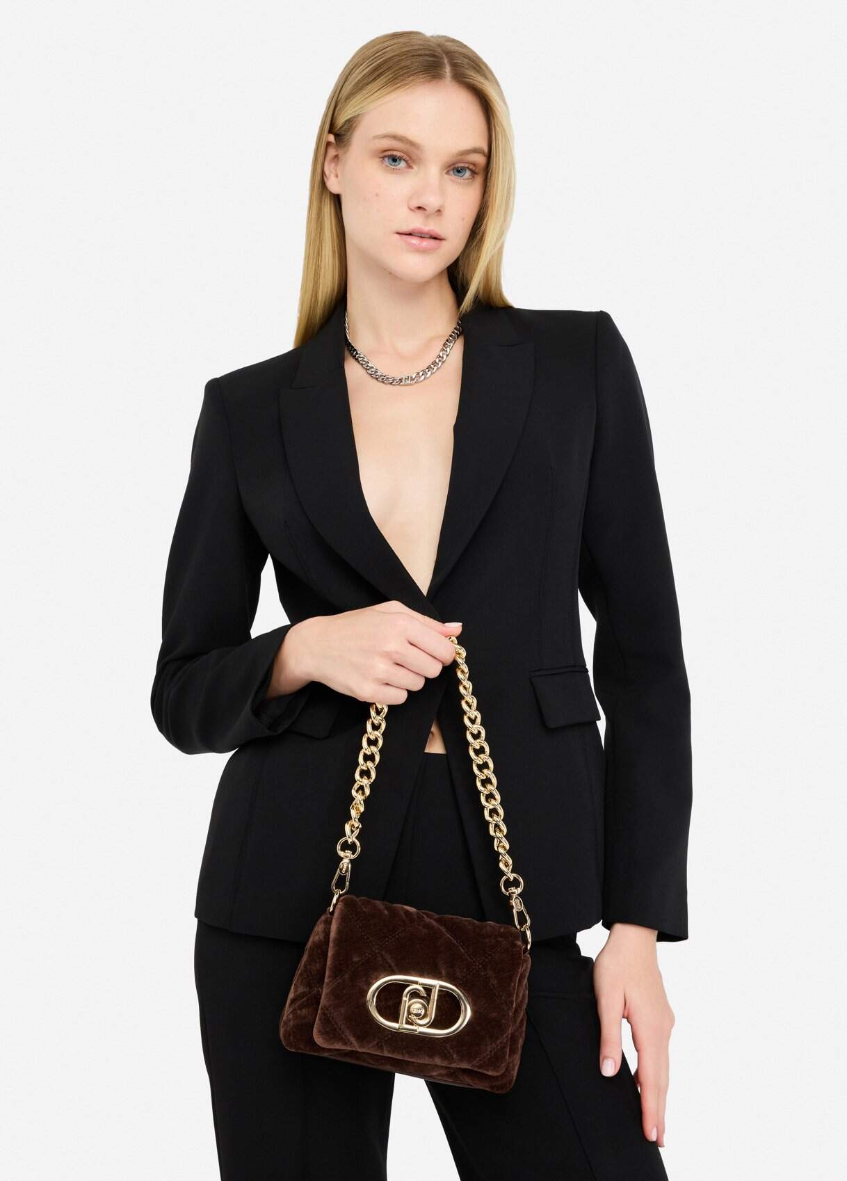 Kleine Tasche LaPuffy aus Samt Dunkelbraun – Bild 1