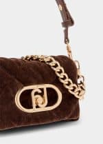 Kleine Tasche LaPuffy aus Samt Dunkelbraun – Bild 2