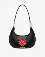 Hobo Bag mit Herz‑Logo – Schwarz