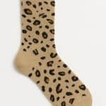 Leopardenmuster-Socken in Beige