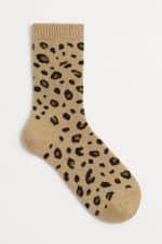 Leopardenmuster-Socken in Beige