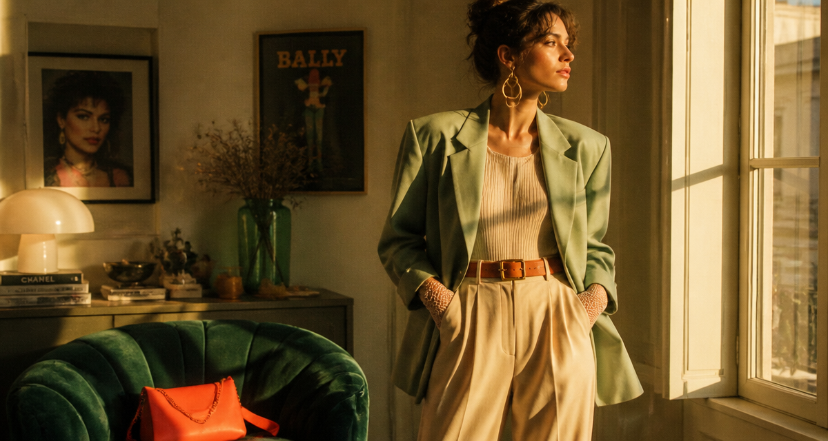 look annee 1980 femme blazer oversize épaulettes