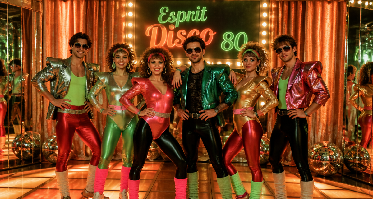 mode année 80 disco groupe amis tenues iconiques