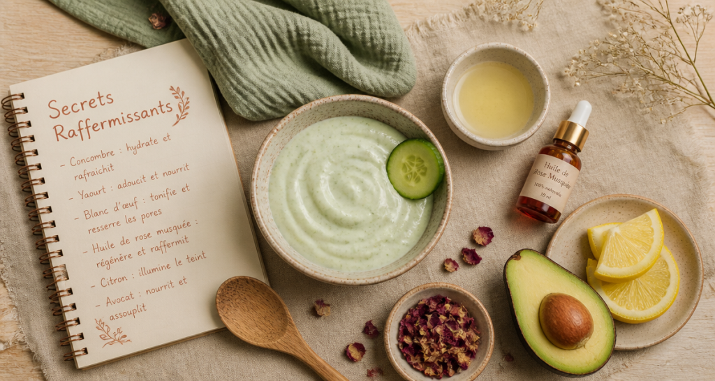 remede de grand-mere pour raffermir la peau avec masque et ingrédients naturels
